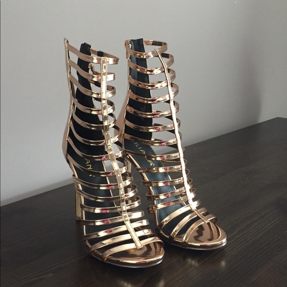 Shoes - Gladiator style heels (zip up)